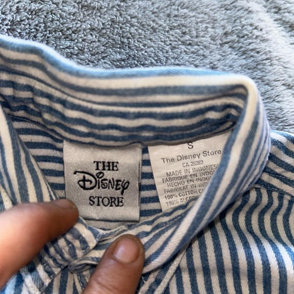 Vintage Disney Blue and White Striped kids shirt with embroidery - Picture 4 of 4